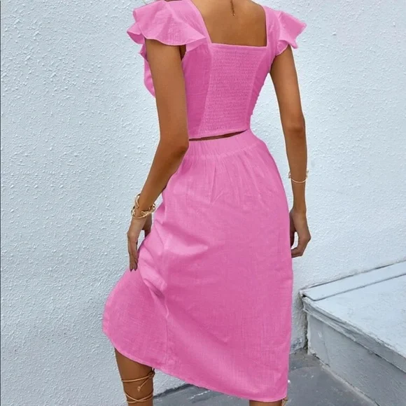 Boho twist front crop top and skirt set - Picture 13 of 16